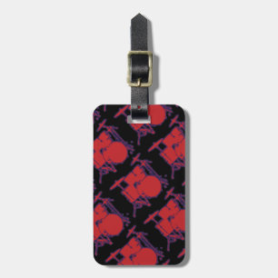 red percussion drums luggage tag