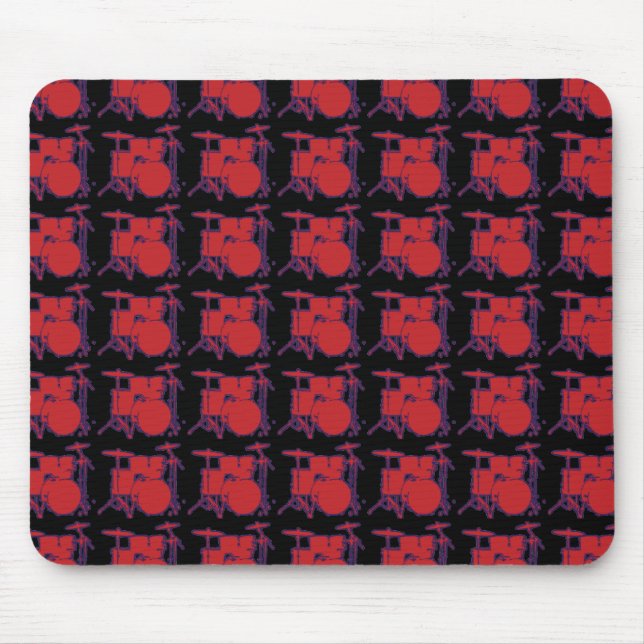 red percussion drums mouse pad (Front)