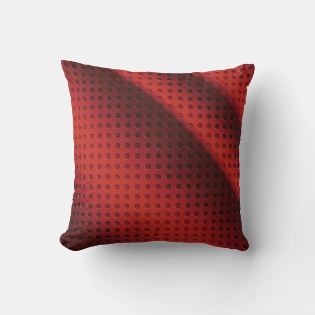 Red Perforated plate patterned Throw Pillow (Front)
