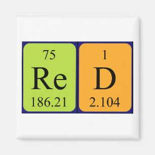 Red periodic table name magnet