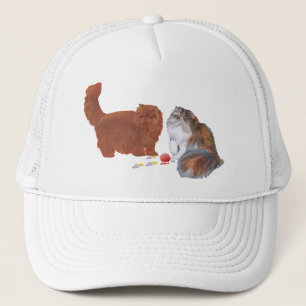 Red Persian and Calico Persian w/Ornament Trucker Hat