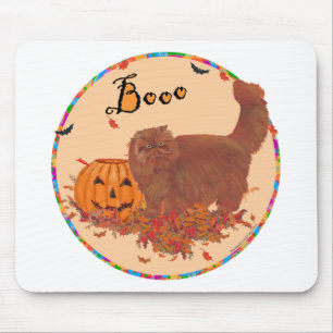 Red Persian Cat Halloween Mouse Pad