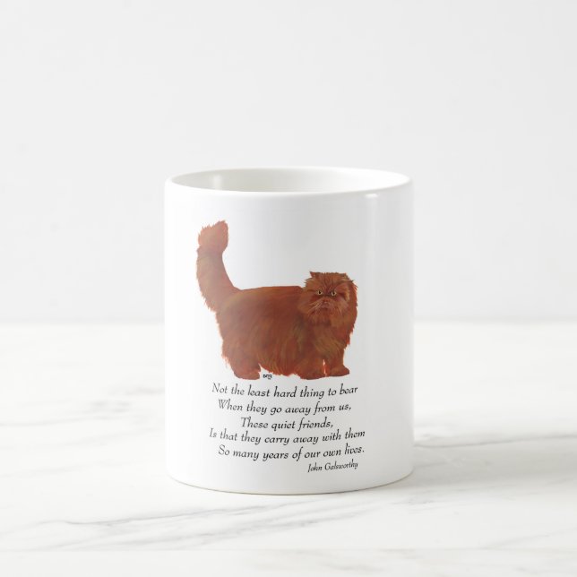 Red Persian Cat Rainbow Bridge Coffee Mug (Center)