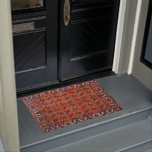 Red Persian Ethnic Oriental Rug 