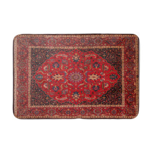 Red Persian Rug from Mashhad Bath Mat