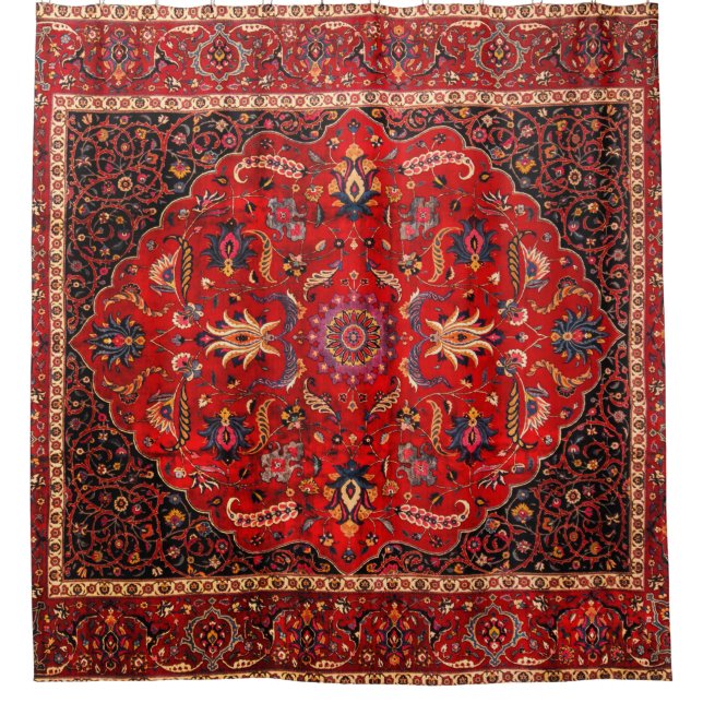 Red Persian Rug from Mashhad Shower Curtain (Front)