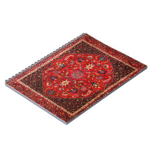 Red Persian Rug Spiral Notebook