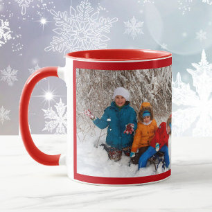 Red Personalise Photo Template Gift Coffee Mug