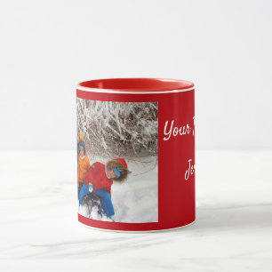 Red Personalise Photo Template Gift Coffee Mug