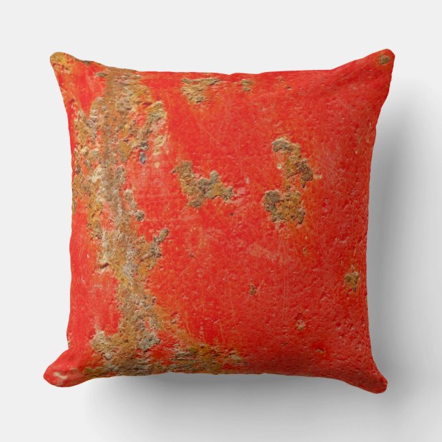 Red personalised antique car, rusted metal  pillow (Front)