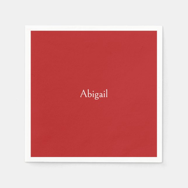 Red Personalised Baby Shower  Napkin (Front)