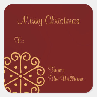 Red Personalised Christmas Gift Tag Stickers