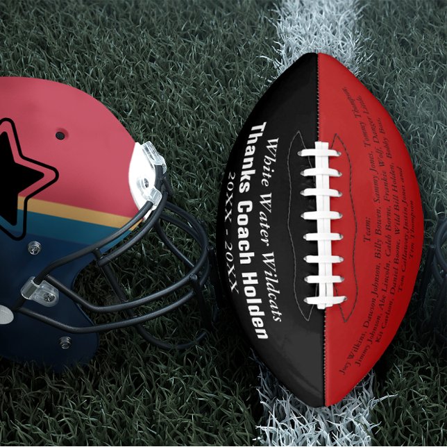 Red Personalised Coaches Name Team Members Year Football (Creator Uploaded)