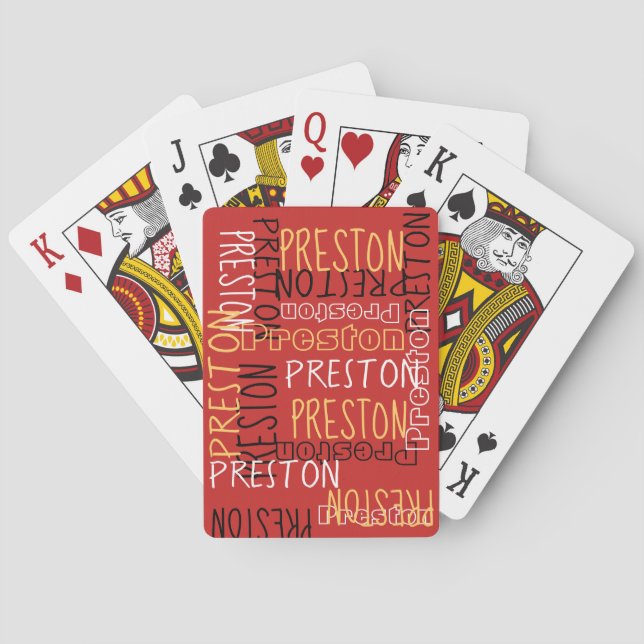 Red Personalised Custom Name Collage Playing Cards (Back)