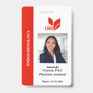 Red Personalised Employee ID Photo Name Badge