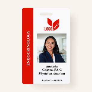 Red Personalised Employee ID Photo Name ID Badge