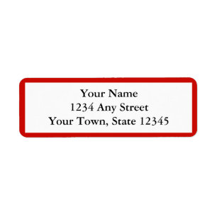 Red Personalised Envelope Return Address Labels
