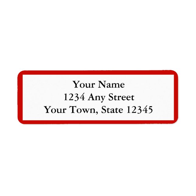 Red Personalised Envelope Return Address Labels (Front)