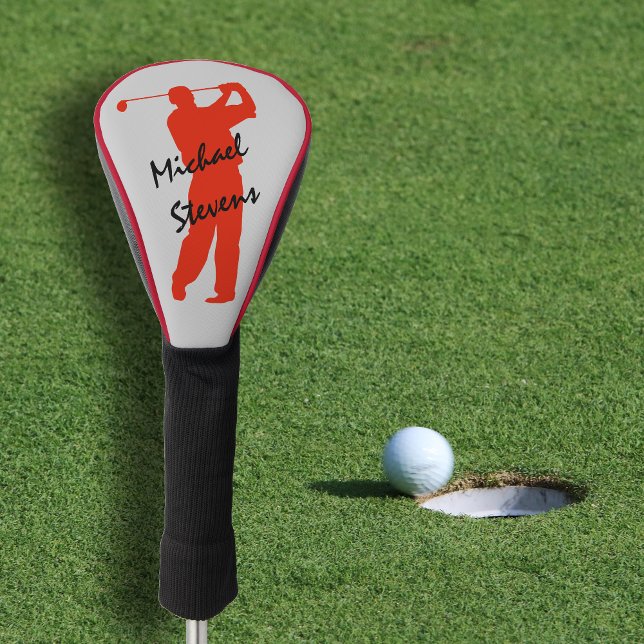 Red Personalised Golfer Golf Head Cover (Creator Uploaded)