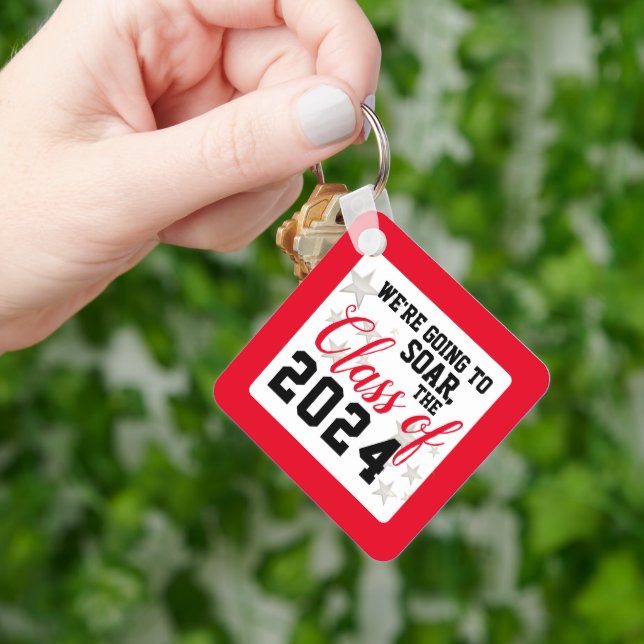 Red Personalised High School Class of 202 Keychain (Hand)