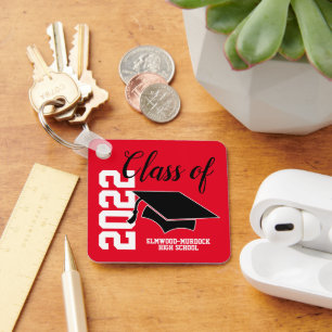 Red Personalised High School Graduation Favours  Key Ring