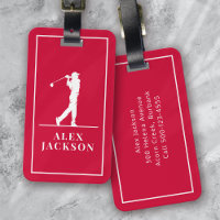 Red Personalised Monogram Golfer