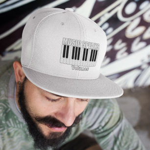 Red Personalised Music Speaks Inspirational Quote Trucker Hat