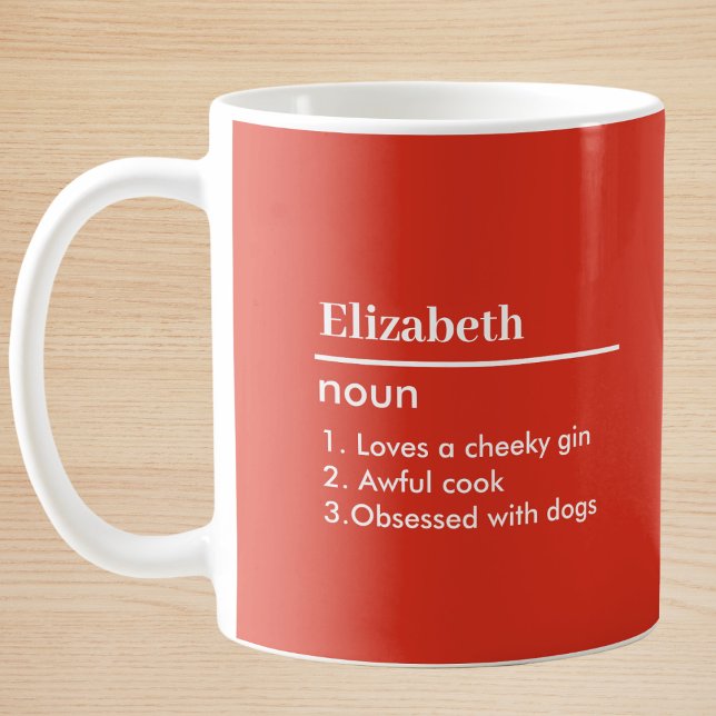 Red Personalised Name Definition Coffee Mug (Creator Uploaded)