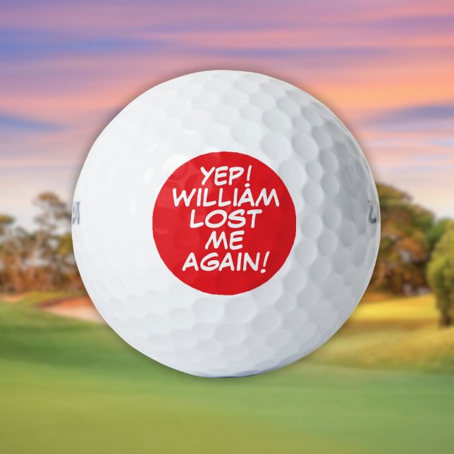 Red Personalised Name Funny Lost Golf Balls (Red Personalized Name Funny Lost Golf Balls)