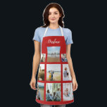 Red Personalised Name Photo Collage Custom Gift Apron<br><div class="desc">Customise this Red Personalised Name Photo Collage Custom Gift Apron gift idea to celebrate one of your favourite people. This personalised gift makes a birthday gift or Christmas gift. Family and friends will love this Red Personalised Name Photo Collage Custom Gift Apron gift idea. It's easy to personalise to be...</div>