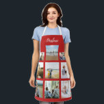 Red Personalised Name Photo Collage Custom Gift Apron<br><div class="desc">Customise this Red Personalised Name Photo Collage Custom Gift Apron gift idea to celebrate one of your favourite people. This personalised gift makes a birthday gift or Christmas gift. Family and friends will love this Red Personalised Name Photo Collage Custom Gift Apron gift idea. It's easy to personalise to be...</div>