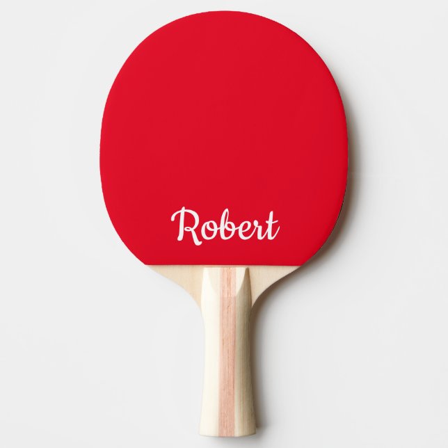 Red Personalised Name Ping Pong Paddle (Front)