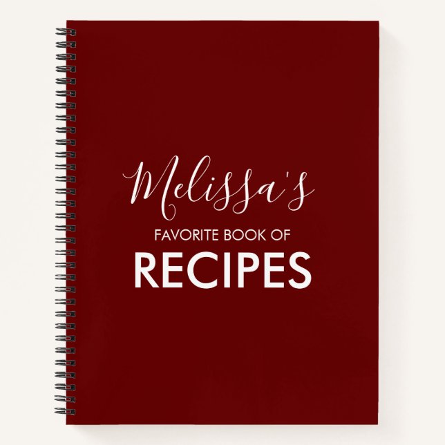Red Personalised Recipe Book (Front)