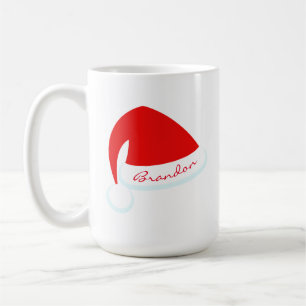 Red Personalised Santa Hat Holiday Mug
