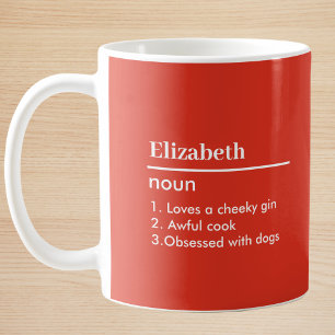 Red Personalized Name Definition Coffee Mug