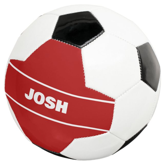 RED PERSONALIZED SOCCER BALL (Three Quarter)