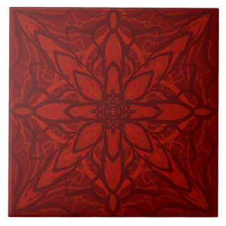 Red petal ceramic tile