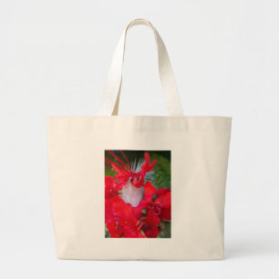 Red Petal Feather Art Print Large Tote Bag
