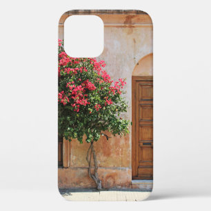 RED PETAL FLOWER ON CONCRETE WALL iPhone 12 CASE