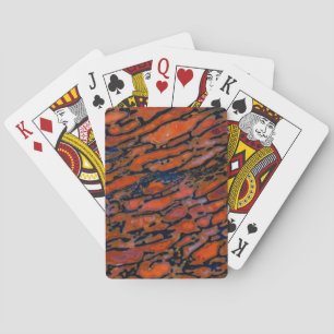 Red Petrified dinosaur bone Playing Cards