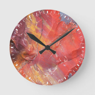 Red Petrified wood detail, Arizona Round Clock