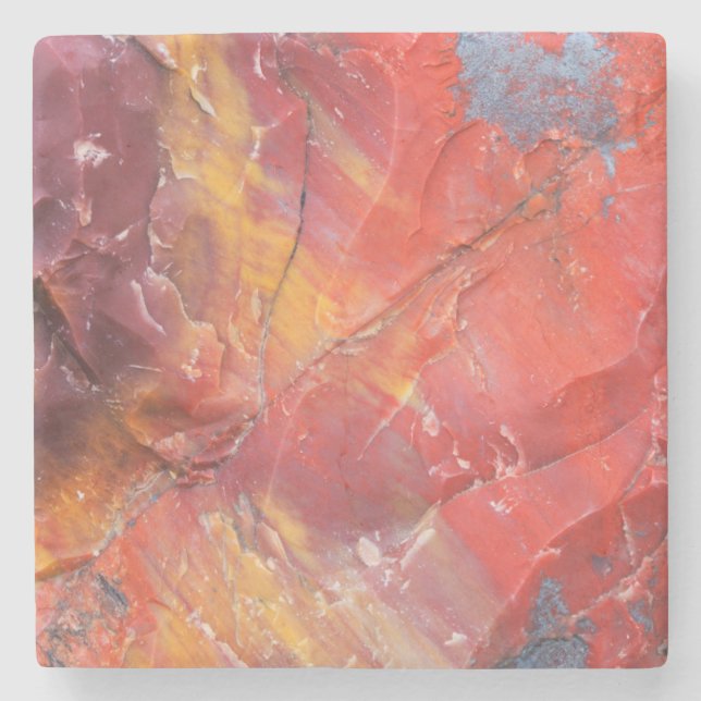Red Petrified wood detail, Arizona Stone Coaster (Front)