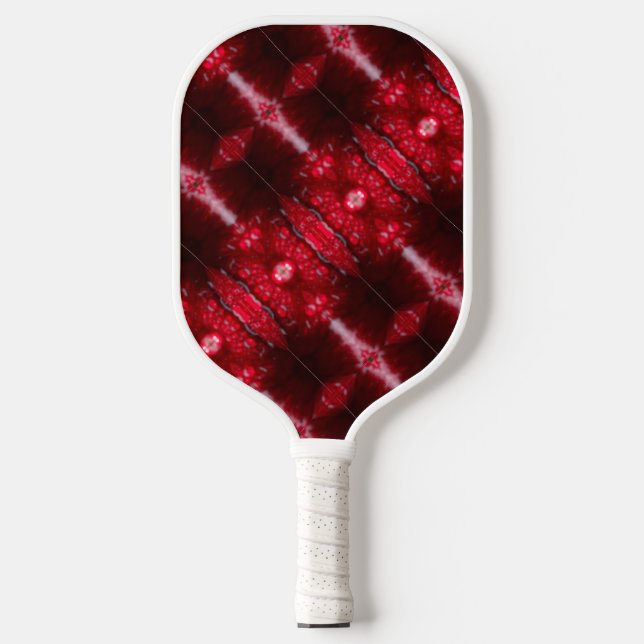 Red Petunia Ikat Pickleball Paddle (Front)