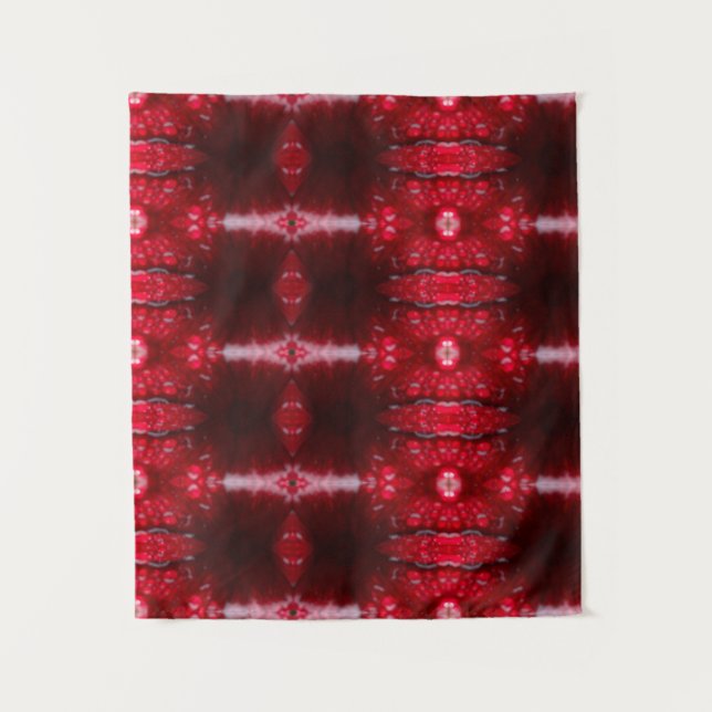 Red Petunia Ikat Tapestry (Front)