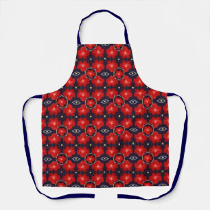Red Petunia Pattern Apron
