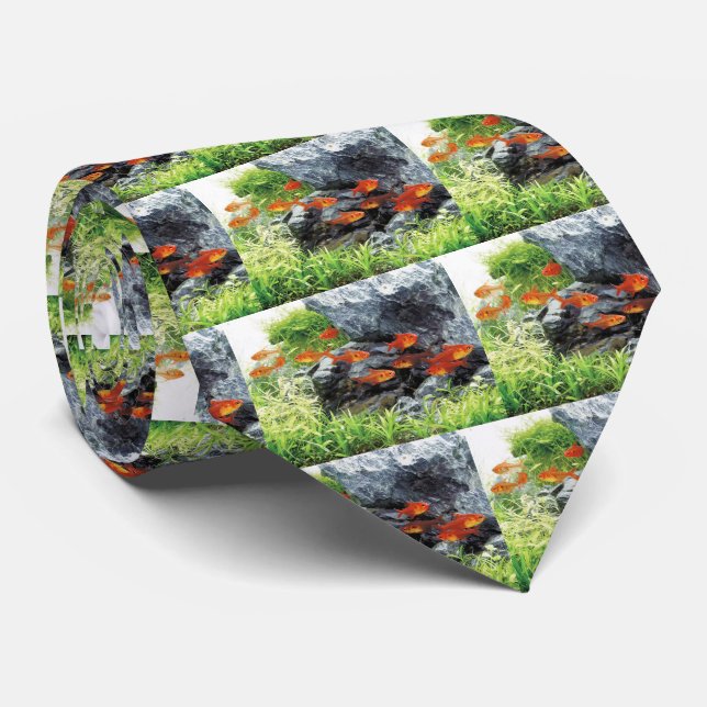 Red phantom tetras tie (Rolled)