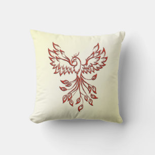 Red Phoenix Rises Cushion