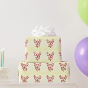 Red Phoenix Rises Wrapping Paper