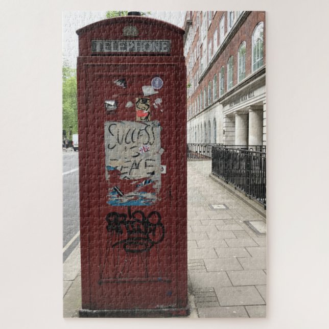 Red Phone Box Success is Peace London UK Jigsaw Puzzle (Vertical)