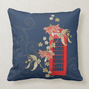 Red Phone Box Throw Pillow